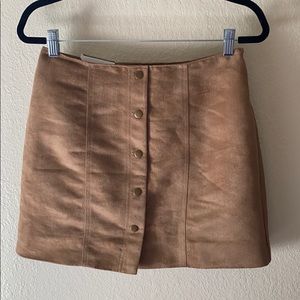 NWT Gap Size Zero Fake Suede Button Down Skirt